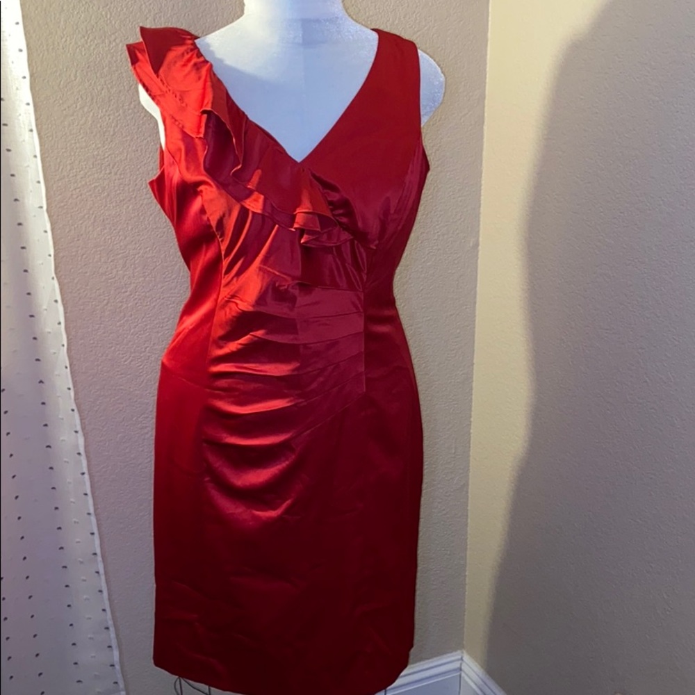 Allen B red dress